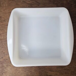 Vintage Glasbake White Milk Glass Square Casserole Baking Dish J-247 Made in USA